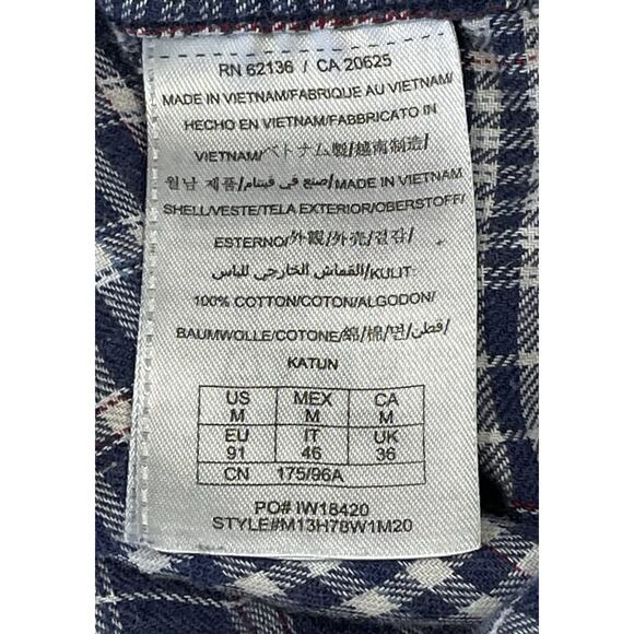 Guess LA 1981 -Blue Plaid Flannel Pearl Snap Button Up Shirt Women’s Sz Medium - Picture 15 of 16